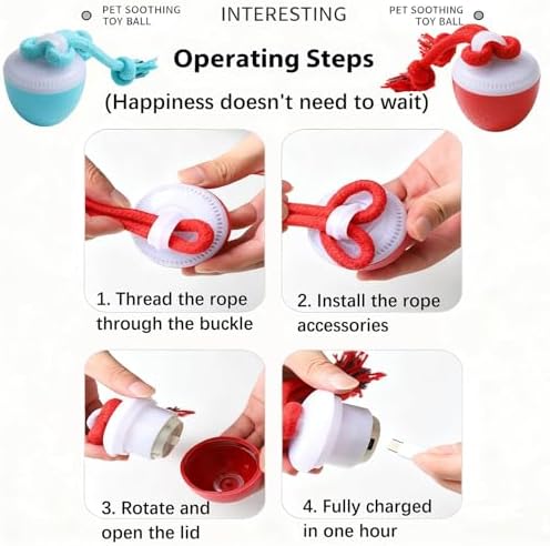 Interactive Dog Toys for Small Dogs – Peppy Pet Ball & Chase Buddy Dog Toy Active Rolling Puppy Toys to Keep Them Busy, Daily Training Interactive Puppy Toys