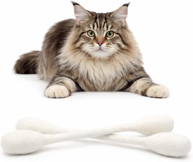 Glaciart One XXL Swabs Cat Toys with Catnip - 2 Pk | Durable for Chew, Cute Cat Toys Interactive Kitty for Boredom, Exercise, & Play | Filled w/Organic Catnip for Anxiety & as Digestive Aid