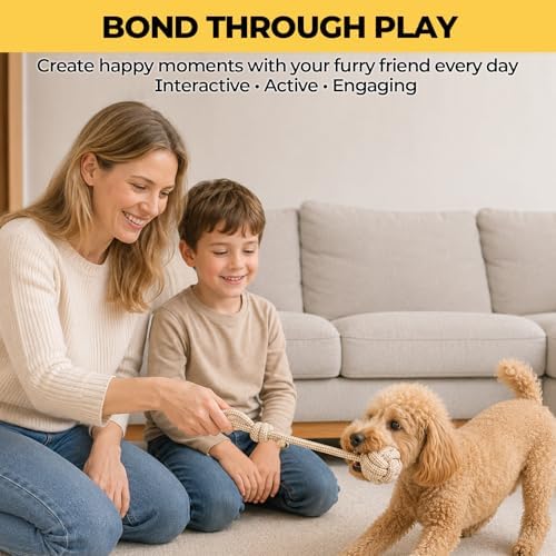 Dog Rope Toy Set 4 Pack, Rope Toys for Dogs & Chew Gear for Aggressive Chewers, Tug of War Dog Toys for Boredom, Puppy Essentials Teething Gadgets for Small Puppies, Teeth Cleaning