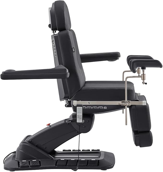 Dir Medical Spa Chair 4-Motor Electric Medical Examination Room Table with Stirrups Spa Beauty Bed Esthetician Chair Facial Bed with Position Memory Function Geneva