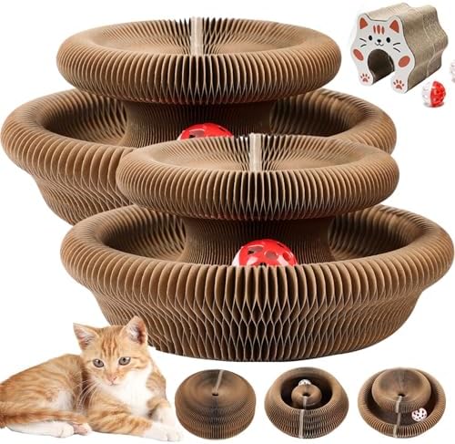 2-Pack Upgraded Kitty Curls Cat Scratcher, Magnetic Multi Shape Twisty Paws Cat Toy with Play Ball, Interactive Cats Toys for Indoor, Flexible Scratcher for Protection Furniture