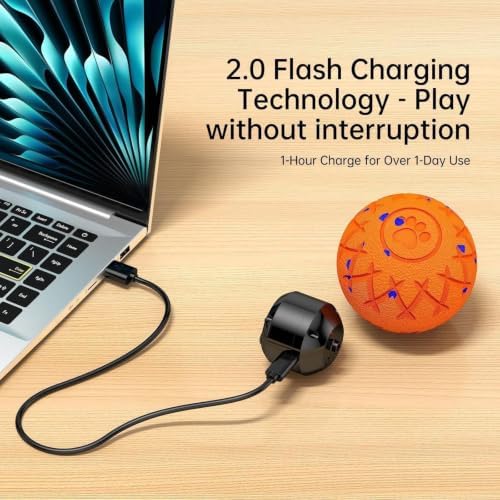 Moving Dog Toy, Interactive, Bouncing and Rotating, Silent Foam Material, IP54 Waterproof Rating, Smart Active Rolling, Stimulation Toys for Medium and to Keep Them Busy