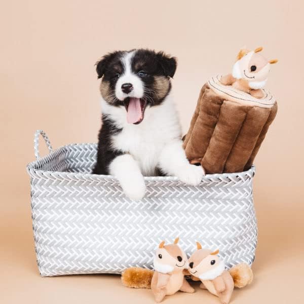 ZippyPaws Burrow Interactive Dog & Puppy Toys for Boredom - Chipmunk Log