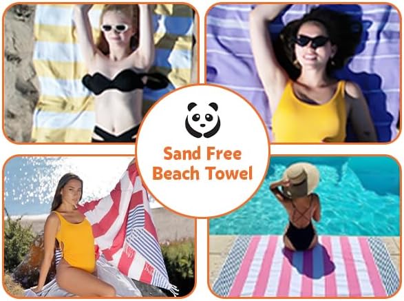 HAVLULAND Turkish Beach Towels, Oversized 40"x72" Turkish Bath Towel, Highly Absorbent Quick Dry Sand Free Beach Towels for Beach Pool Spa Gym Yoga Travel Camping Picnic Blanket - Salmon