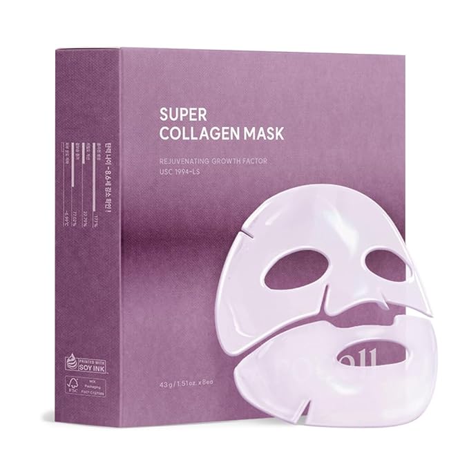 AROCELL Super Collagen Overnight Hydrogel Mask with Retinol & Stem Cell | Firming, Lifting, Plumping, Long-Lasting Glow | Korean Glass Skin Care | 43g x 8