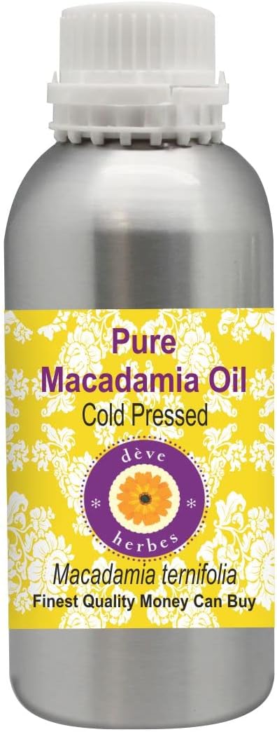 Deve Herbes Pure Macadamia Oil (Macadamia ternifolia) Cold Pressed 300ml (10 oz)