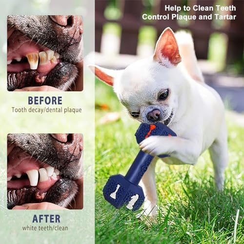 Dog Chew Toys for Aggressive Chewers,Food Grade Non-Toxic Dental Pet Toy,Tough Durable Indestructible Dog Toys for XSmall Dogs.Blue（5IB-8IB）