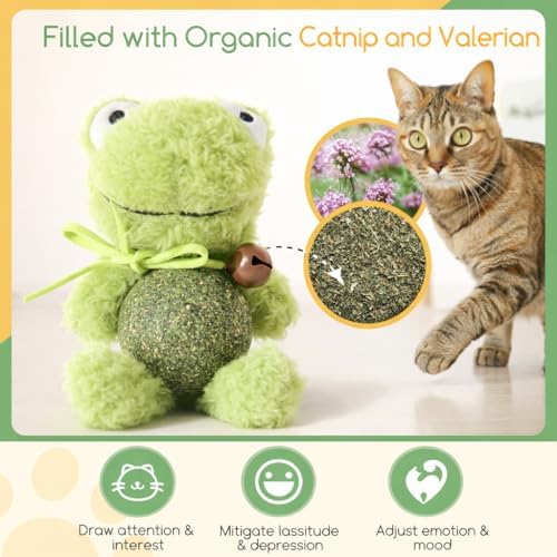 Cat Toys with Catnip Kitten Chew Bite Supplies Boredom Relief Fluffy Kitty Teeth Cleaning Chewing Cat Lovers Interactive Plush Gift (New Forg)