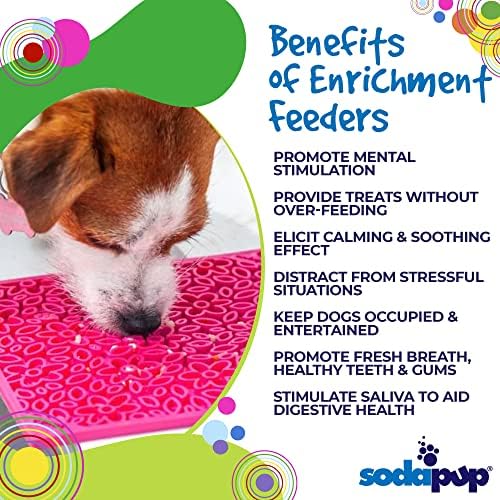 SodaPup Flower Power eMat – Durable Lick Mat Feeder Made in USA from Non-Toxic, Pet-Safe, Food Safe Rubber for Mental Stimulation, Avoiding Overfeeding, Fresh Breath, Digestive Health, & More
