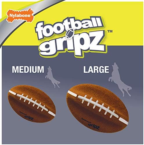 Nylabone Power Play Felt Football Gripz Fetch Toy, Squeaky Ball Chew Toy for Dogs, Large (1 Count)