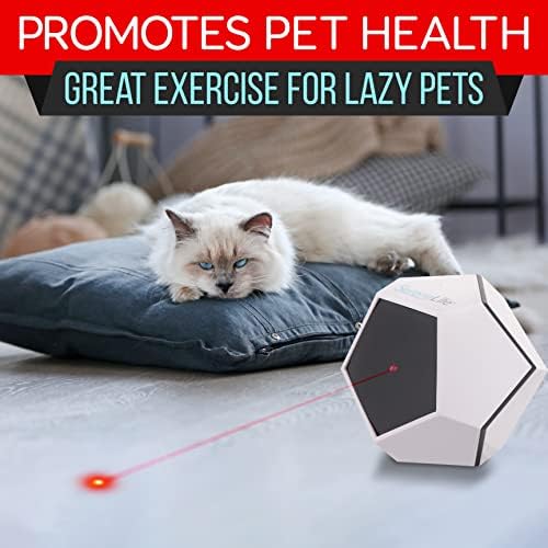 SereneLife Automatic Cat Light Toy - Rotating Moving Electronic Red Dot LED Pointer Pen W/ Auto Wireless Control - Remote Light Beam Teaser Machine for Interactive & Smart Sensory