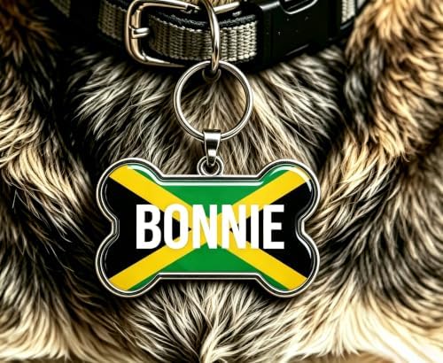HSIAHOU Custom Pet ID Tags, Personalized Dog Tag Cat Tag (Jamaica)