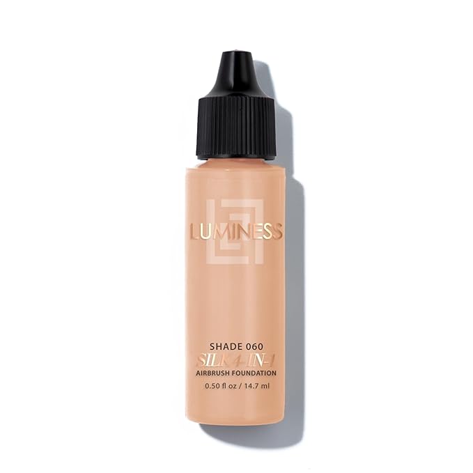 Luminess Air Silk 4-In-1 Airbrush Foundation- Foundation, Shade 060 (.5 Fl Oz) - Sheer to Medium Coverage - Anti-Aging Formula Hydrates and Moisturizes - Professional Makeup Kit for Cordless Air Brush