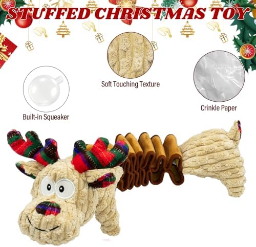 Christmas Squeaky Pet Gift Crinkle Dog Toys Deer
