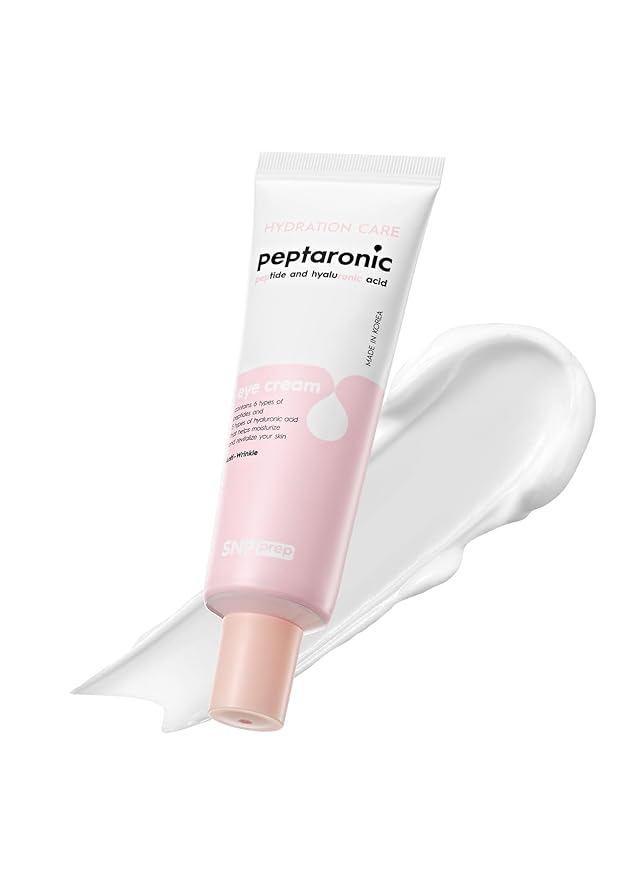 Snp 6 Peptides + 5 Hyaluronic Acid Eye Cream | Moisturizing & Soothing Under Eye Cream for Dark Circles and Puffiness | Korean Skincare Eye Repair Lotion | Peptaronic | 1.69 Fl Oz