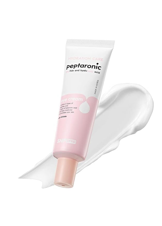 Snp 6 Peptides + 5 Hyaluronic Acid Eye Cream | Moisturizing & Soothing Under Eye Cream for Dark Circles and Puffiness | Korean Skincare Eye Repair Lotion | Peptaronic | 1.69 Fl Oz