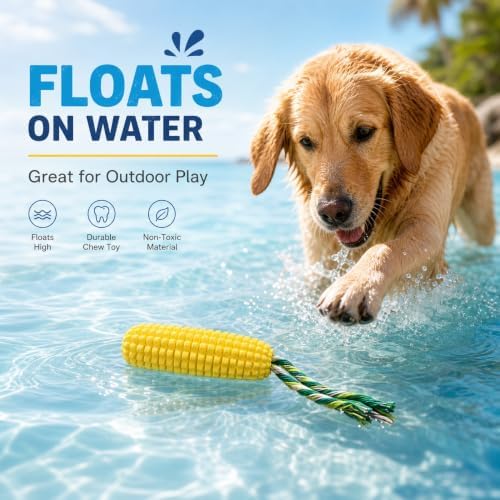 Corn-Shaped Dog Chew Toys for Aggressive Chewers, Tough Durable Squeaky Puppy Teething Toys, Interactive Dog Toys for Small Medium Large Breed Dogs for Anxiety Relief