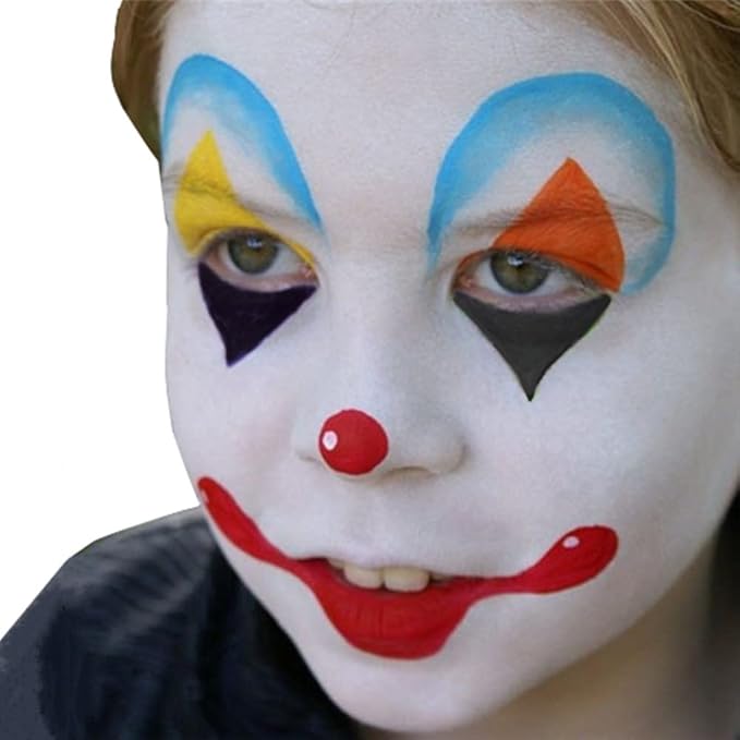 Go Ho 6 Colors Washable Formula Face Body Paint,Face Paint FX Makeup Palette,Professional Red Blue White Black Green Yellow Face Paint Halloween Cosplay SFX Makeup