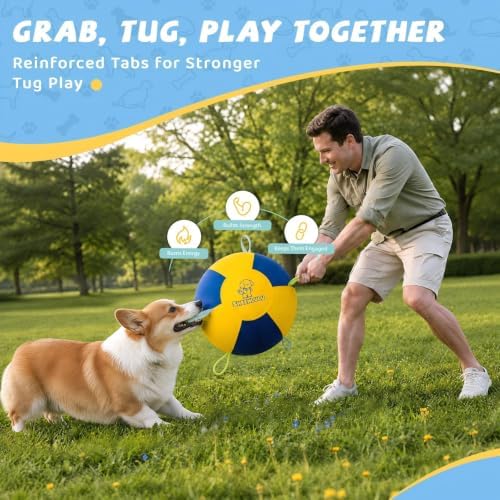 14" Herding Ball for Dogs with Straps & Training Whistle