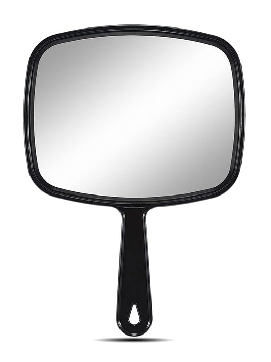 OMIRO Hand Mirror, All Black Handheld Mirror with Handle, 6.6" W x 9.3" L, Pack of 3