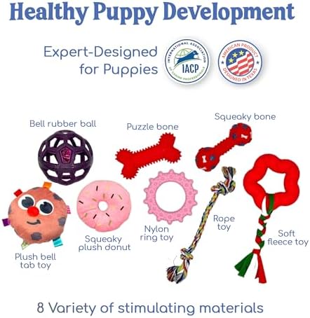 Race&Herd 19.5" Puppy Play Gym — Small Dog Jungle Activity Mat (Cherry)