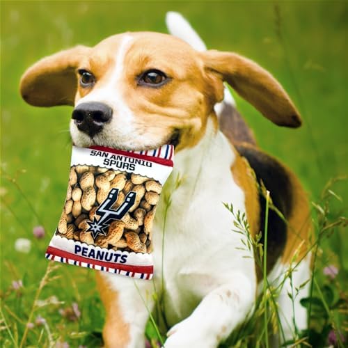 Pets First NBA San Antonio Spurs Crinkle FINE Plush Dog & CAT Squeak Toy - Cutest Stadium Peanuts Snack Plush Toy for Dogs & Cats with Inner Squeaker & Beautiful Basketball Team Name/Logo