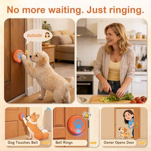 ChunHee Bells for Dog Training to Go Outside - Dog Door Bell with 36 Custom Sounds | Bell for Dogs to Ring to Go Potty | 5 Adjustable Volume(0-115dB) | Teach Puppies to Signal to Go Outside