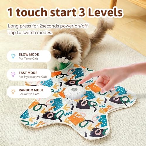 Interactive Touch Activated Hide and Seek Cat Toys for Indoor Cats, White