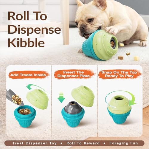 KADTC L, 3-in-1, Frozen Treat Dog Toy, Kibble Dispenser & Chew & Lick Ball | Two prep-ahead cups skip messy unmolding, swap fast and keep pets focused through grooming, nail trims, crate time and meals.