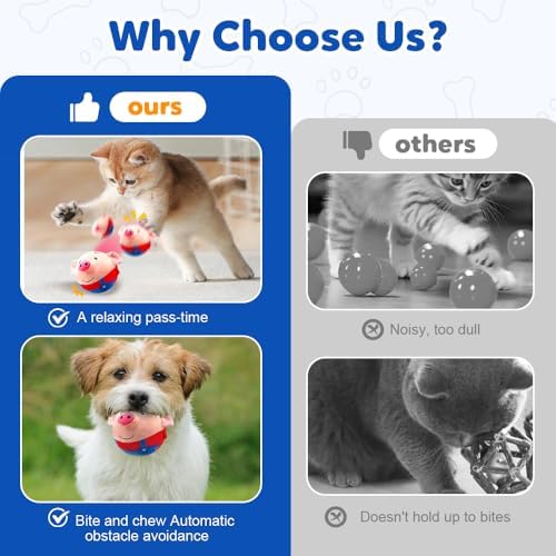 Interactive Dog Toys, Active Moving Pet Plush Toy, 2026 Upgraded Rechargeable Squeaky Dog Ball Toy with Recording Sound, Washable Cartoon Pig Plush Toy for Dogs Puppies (Red)