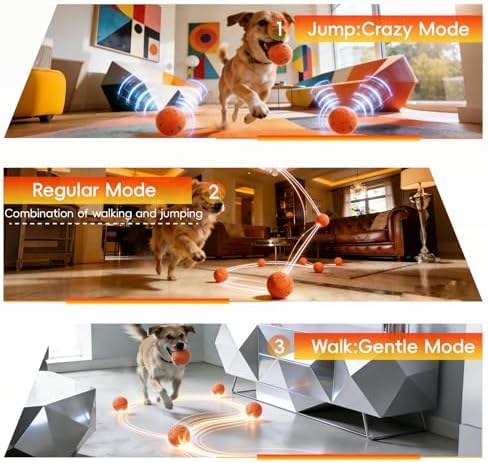 Interactive Dog Ball- Remote Control Dog Toy, Chase Buddy Dog Toy with 3 Modes, Large Size Motion Activated Dog Toys, E-TPU Durable Smart Ball for Dogs, Giggle Ball for Small Medium & Large Dogs