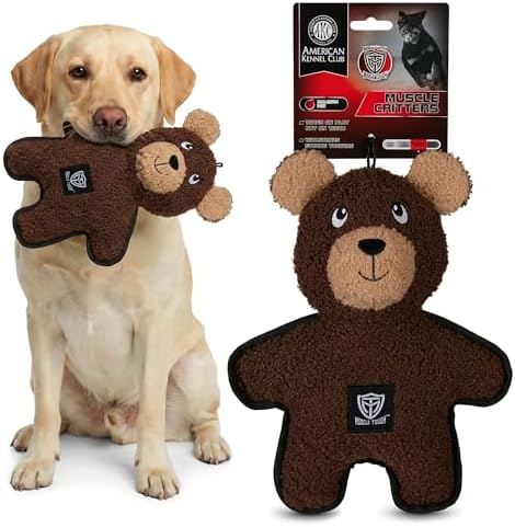 American Kennel Club Plush Dog Toy with Squeaker for Moderate Chewers, Soft Stuffed Dog Toy for Tugging, Fetch & Interactive Play, Gentle on Teeth