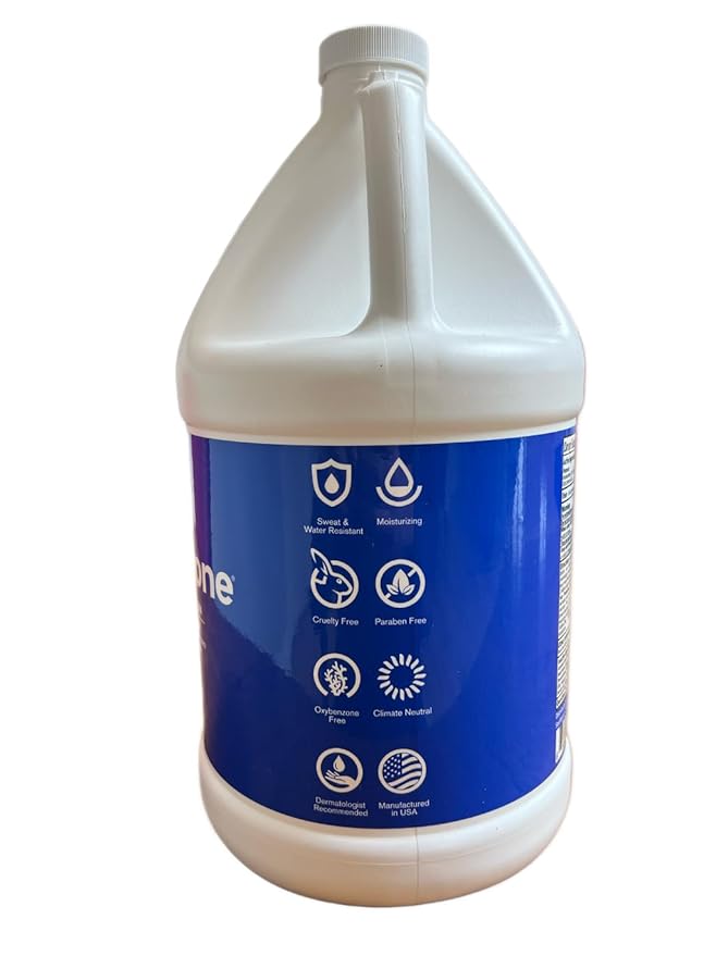 Dermatone Sport SPF 50 Sunscreen Lotion Gallon w/Pump | Oxybenzone & Octinoxate Free | Water Resistant 80 Min. | For Body & Face | Broad Spectrum UVA/UVB Protection | 1 Gallon Jug (128oz)