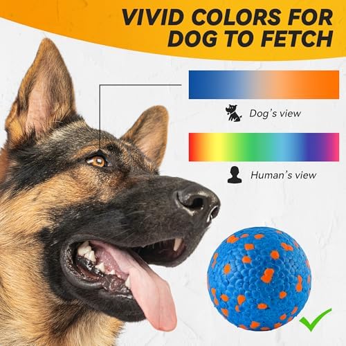 FUSOTO 2Pcs Dog Balls, Tennis Balls for Dog, Blue