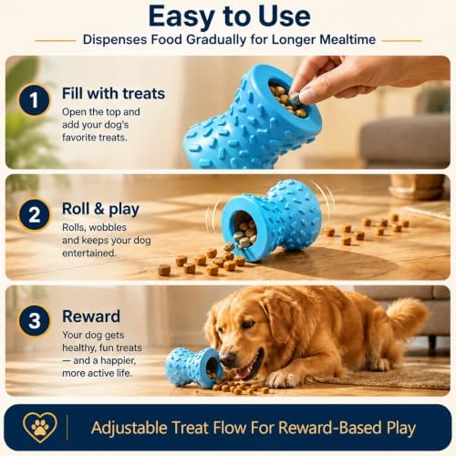 Treat Dispensing Dog Toy, Puzzle Toy for Small & Medium Dogs, Slow Feeder