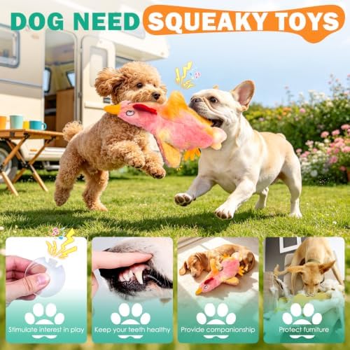 Fuufome Squeaky Dog Toy, No Stuffing Plush Toy for Puppy Small Medium Dogs