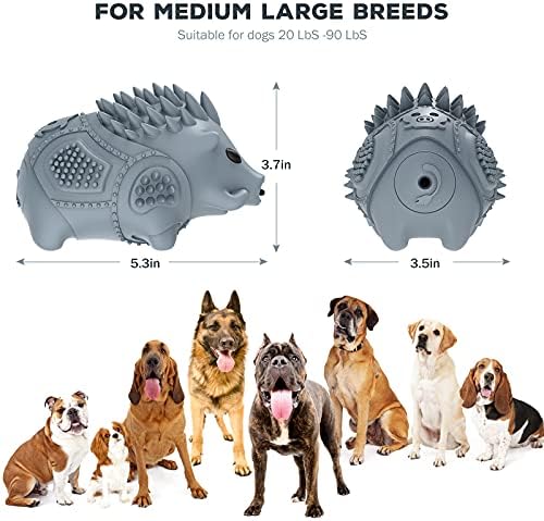 Dog Chew Toys for Aggressive Chewers,Larg Dog Bones Toys,Dog Toys for Indestructible Squeaky Chewers,Clean Teeth Non Toxic Environmentally Friendly,100% Natural Rubber&Milk Flavor