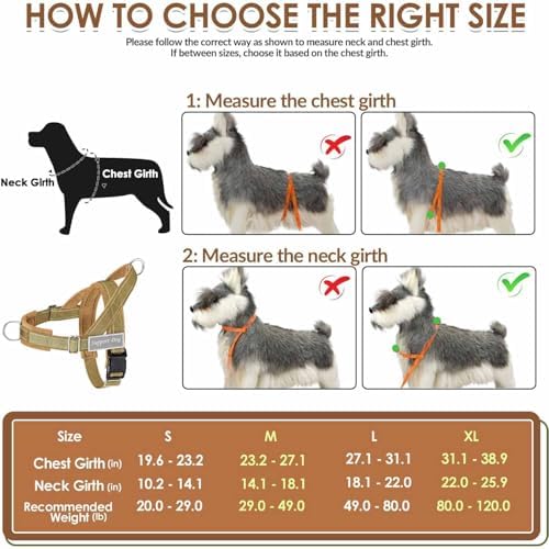 Lukovee No Pull Dog Harness and Leash Set, Soft Padded for Large Medium Dog