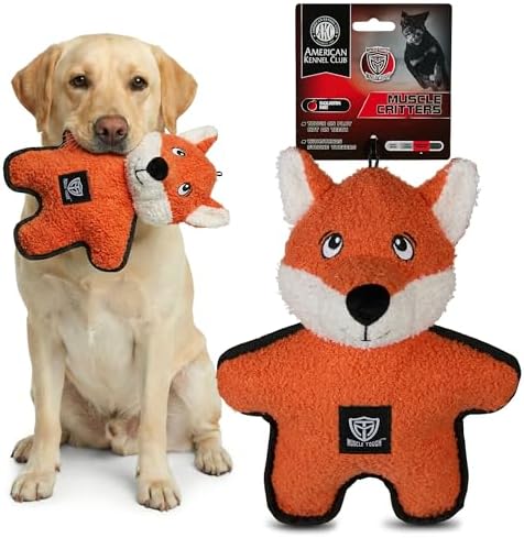 American Kennel Club Plush Dog Toy with Squeaker for Moderate Chewers, Soft Stuffed Dog Toy for Tugging, Fetch & Interactive Play, Gentle on Teeth