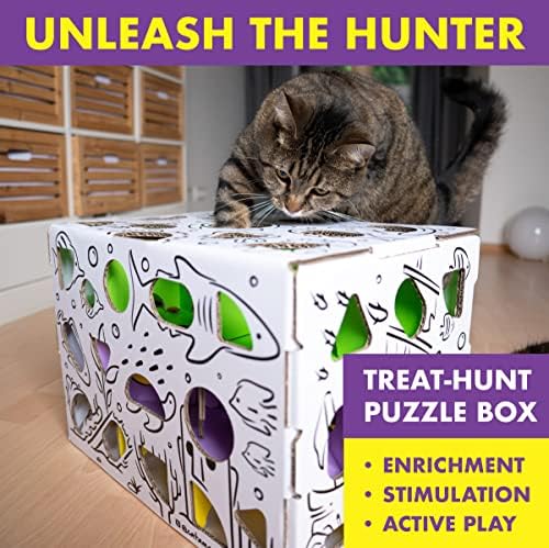 Cat Amazing MEGA – Cat Treat Puzzle Box – Interactive Food Maze – Cat Puzzle Feeder – Treat Box for Indoor Cats – Enrichment Food Toy – Best Cat Toy for Cats!