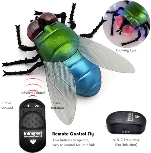 Tipmant Realistic RC Flies Remote Control Insect Animal Vehicle Car Prank Toys Pet Cat Dog Teasing Kid Birthday Gifts