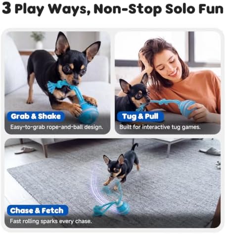 Interactive Small Dog Toys Ball, Smart Automatic Moving Rolling Dogs Toy