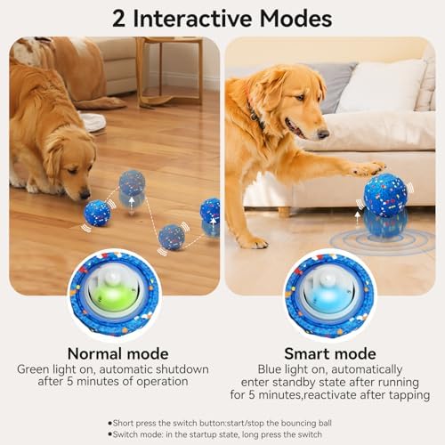 Smart Interactive Dog Toys Self Moving Ball for Aggressive Chewers