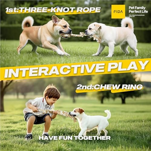Fida Dog Rope Toys, 4 Pack Cotton Puppy Teething and Chew Toys