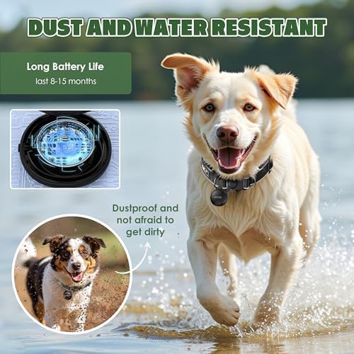 Dog Collar with Tracker GPS - Unlimited Range/Tracking Device/Lost Mode for Dogs Adjustable Size Smart Collar Set - Works with Apple Find My (iOS only)