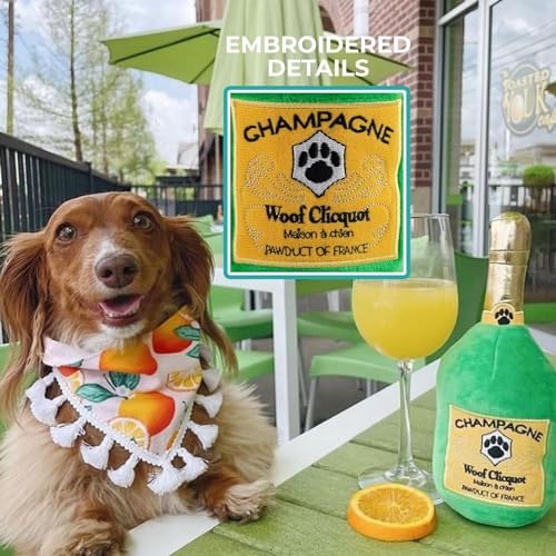 Haute Diggity Dog Woof Clicquot Classic Plush Dog Toy Wine Parody Chew Toys