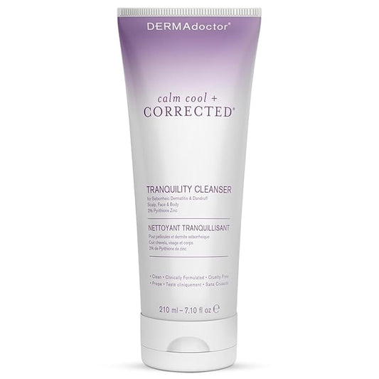 DERMAdoctor Seborrheic Dermatitis Shampoo – 2% Pyrithione Zinc Face Wash, Dermatologist Formulated Anti Dandruff Shampoo for Women, Itchy Scalp Treatment for Hair, Beard, Face & Body – 7.10 oz