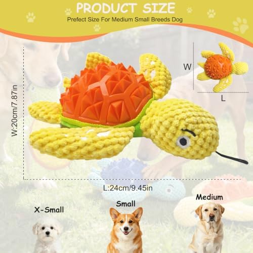 Squeaky Plush Turtle Dog Toy – Interactive Chew & Cuddle