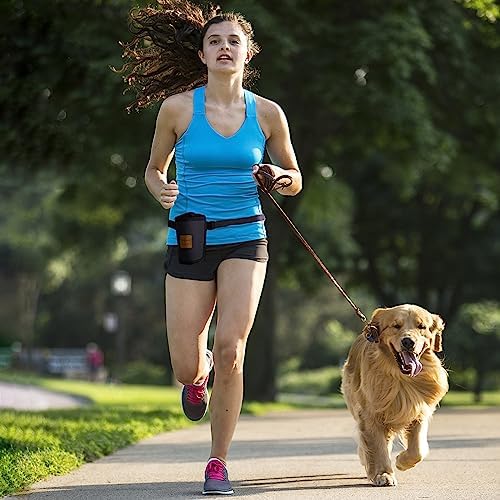Dog Treat Training Pouch 3 Ways to Wear Elastic Leak-Proof Food Mesh Design Built-in Poop Bag Dispenser Adjustable Multifunctional Shoulder/Waist Bag for Pet Walking and Travel（Black）