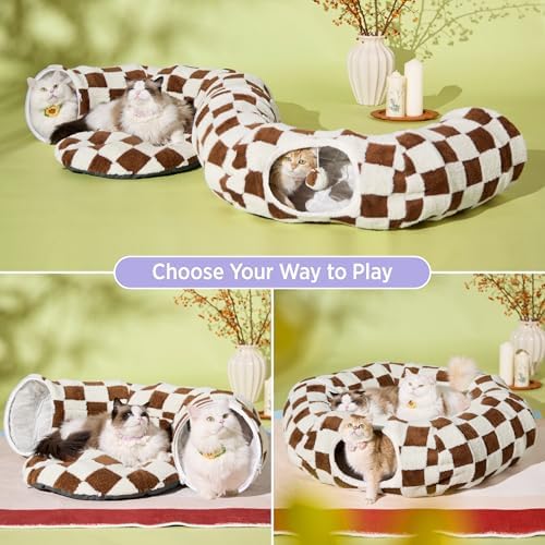 Lesure Donut Cute Jacquard Large Cat Tunnel Bed Kitten Toys for Dog Bunny
